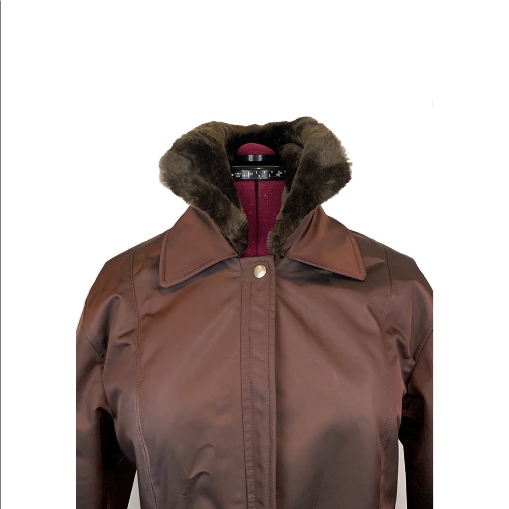 Sanyo New York Vintage Faux Fur Detachable Collar Coat Women's Size L - Picture 8 of 14